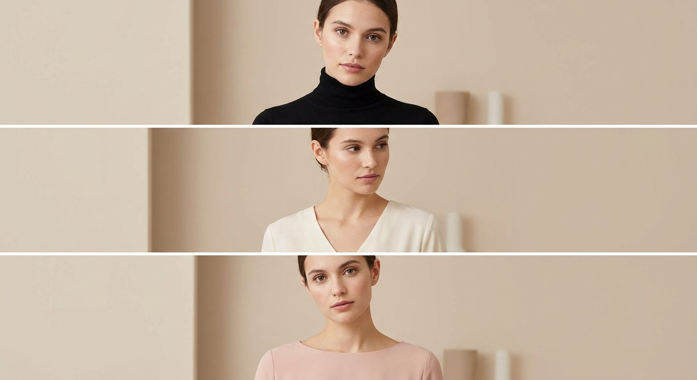 네크라인별 착용 예시