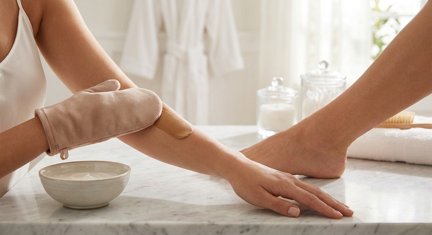 셀프 태닝 제품 발림 과정