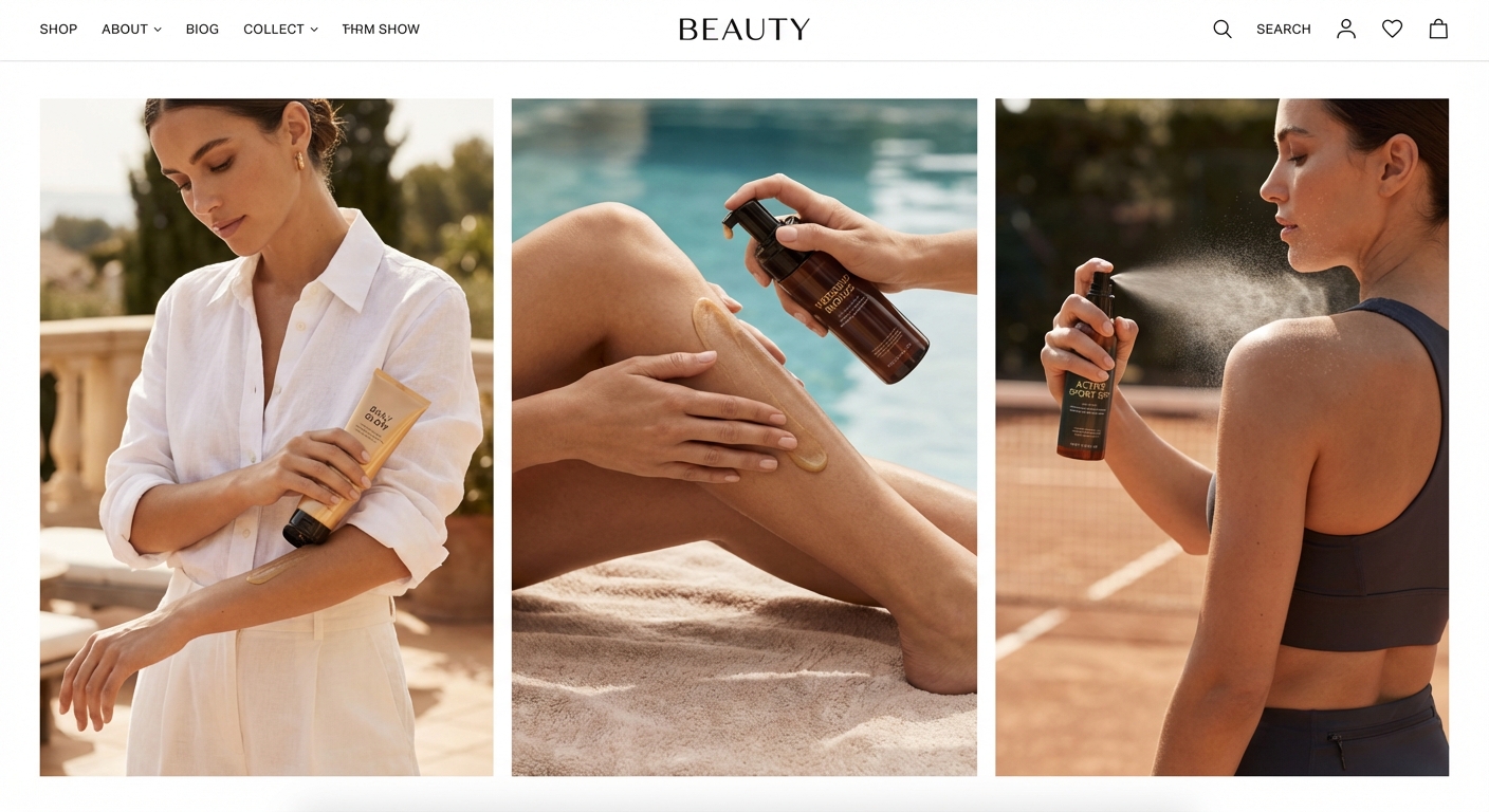 상황별 태닝 제품 활용 예시