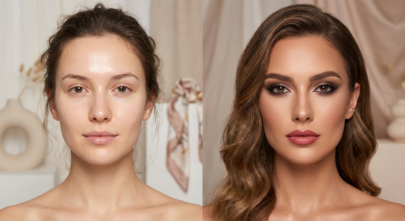 메이크업 전후 비교