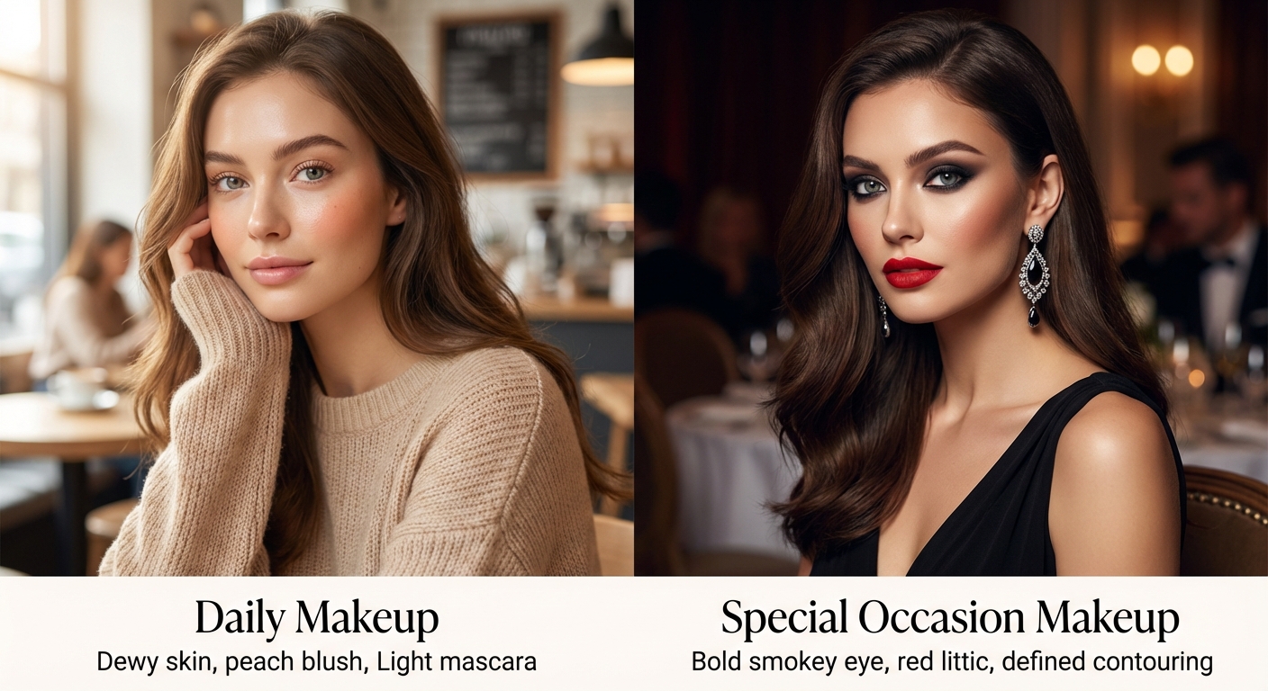 데일리 vs 특별한 날 메이크업 비교