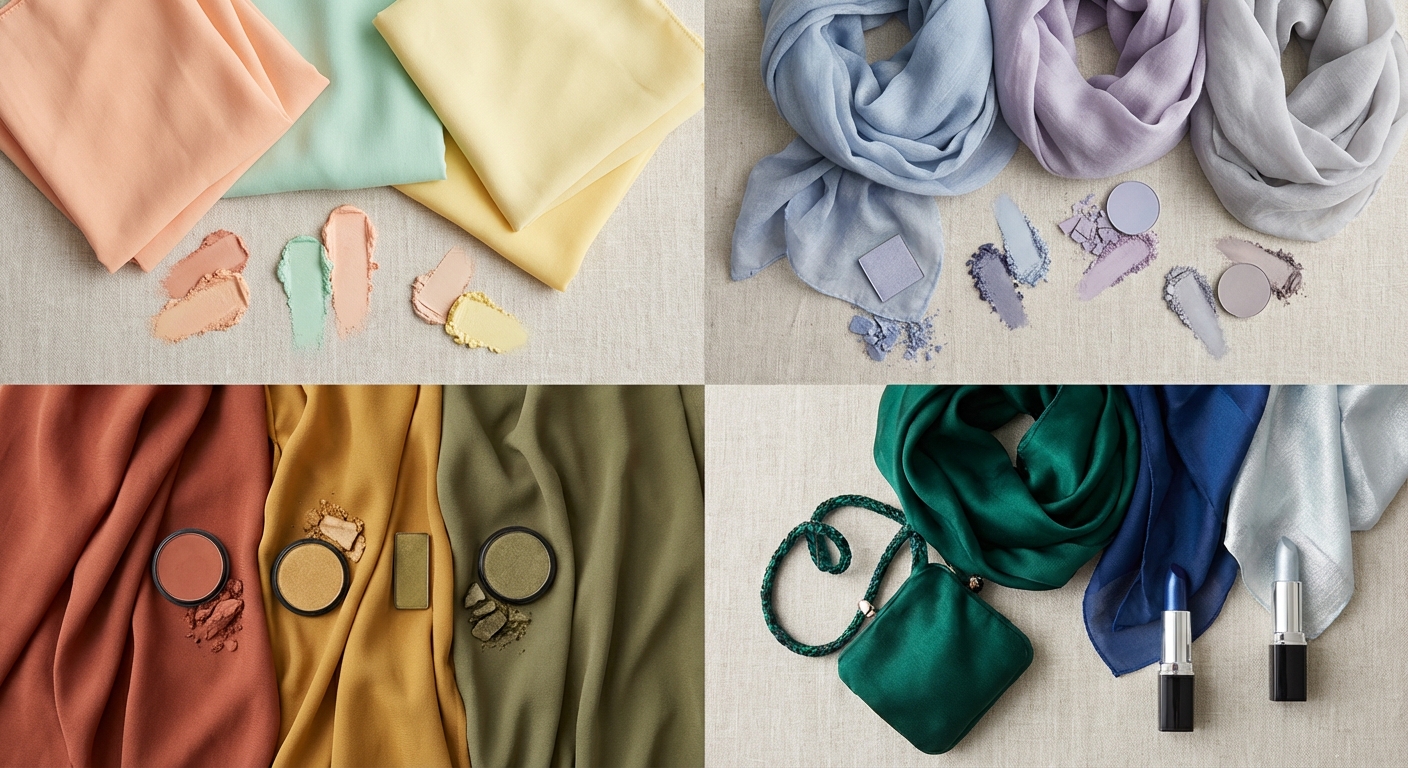 봄&middot;여름&middot;가을&middot;겨울 대표 색상 팔레트 비교