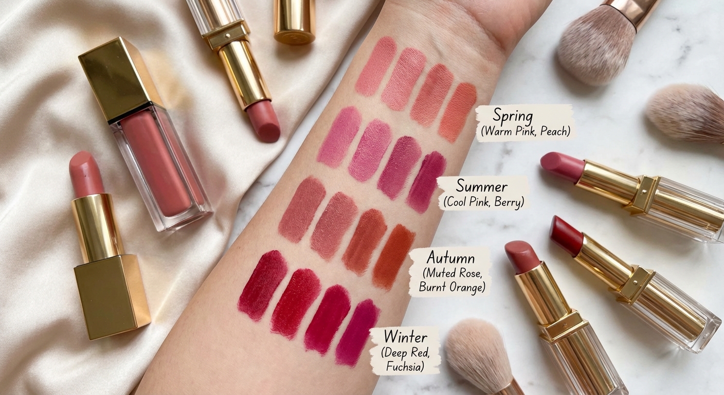 계절 톤별 립스틱 스와치 비교