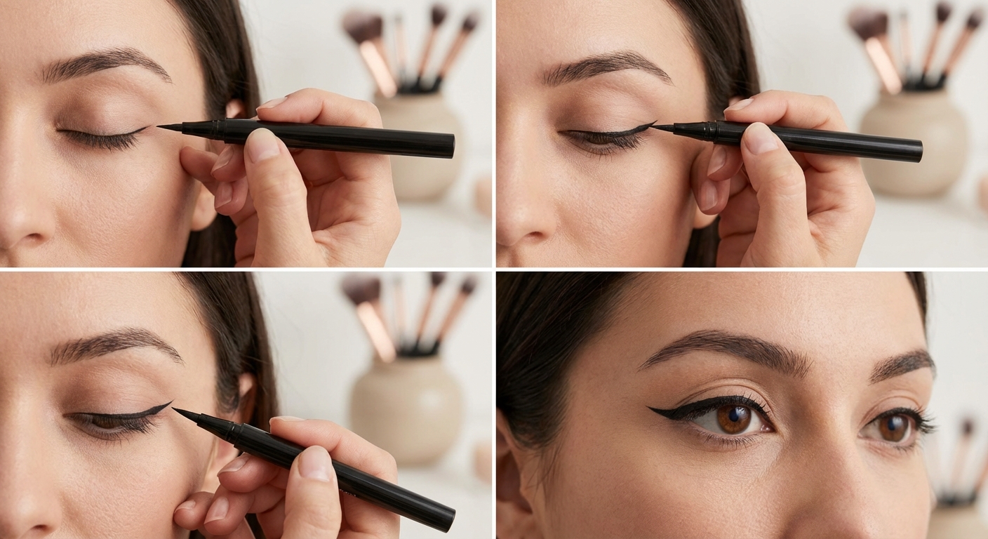 블랙 아이라이너 그리는 단계별 사진