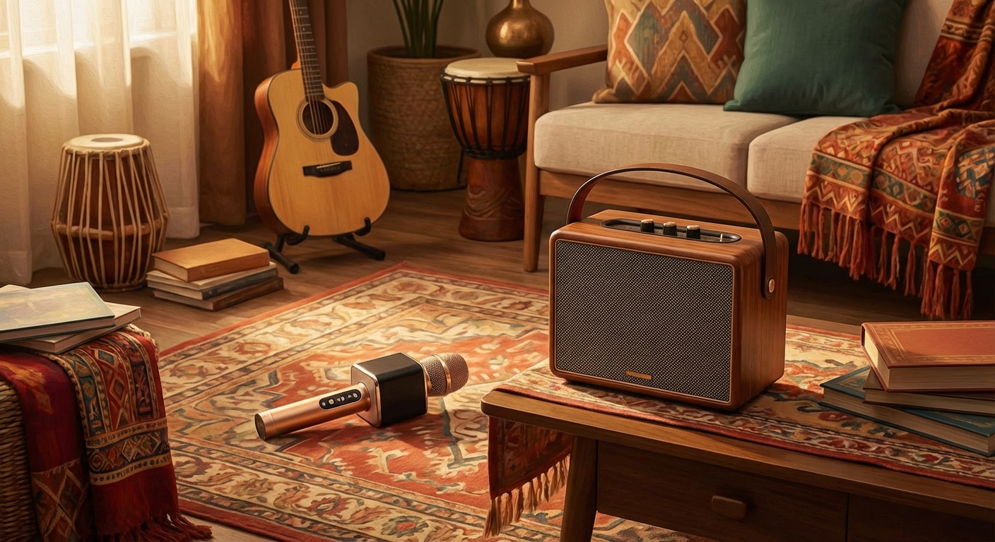 가정용 노래방 마이크와 스피커