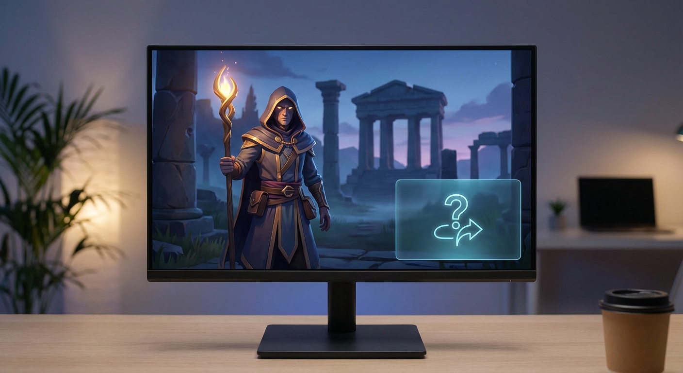 게임 스토리 장면과 튜토리얼 팝업