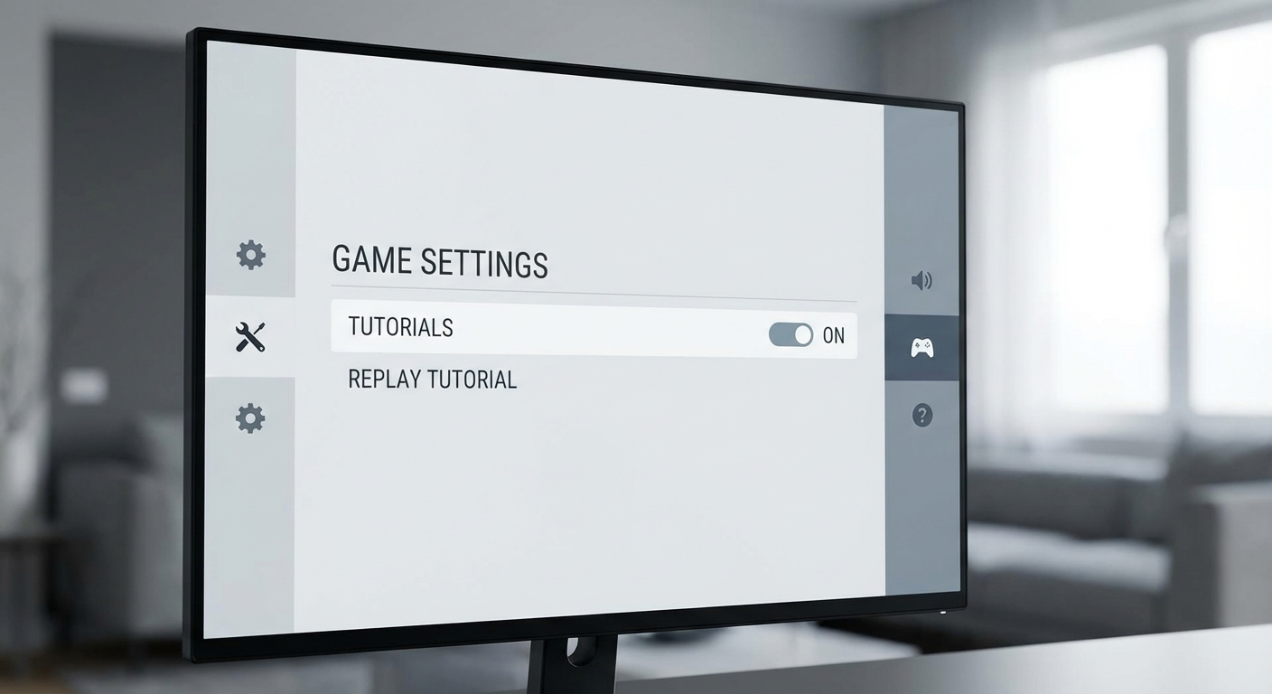 게임 설정 메뉴의 튜토리얼 옵션