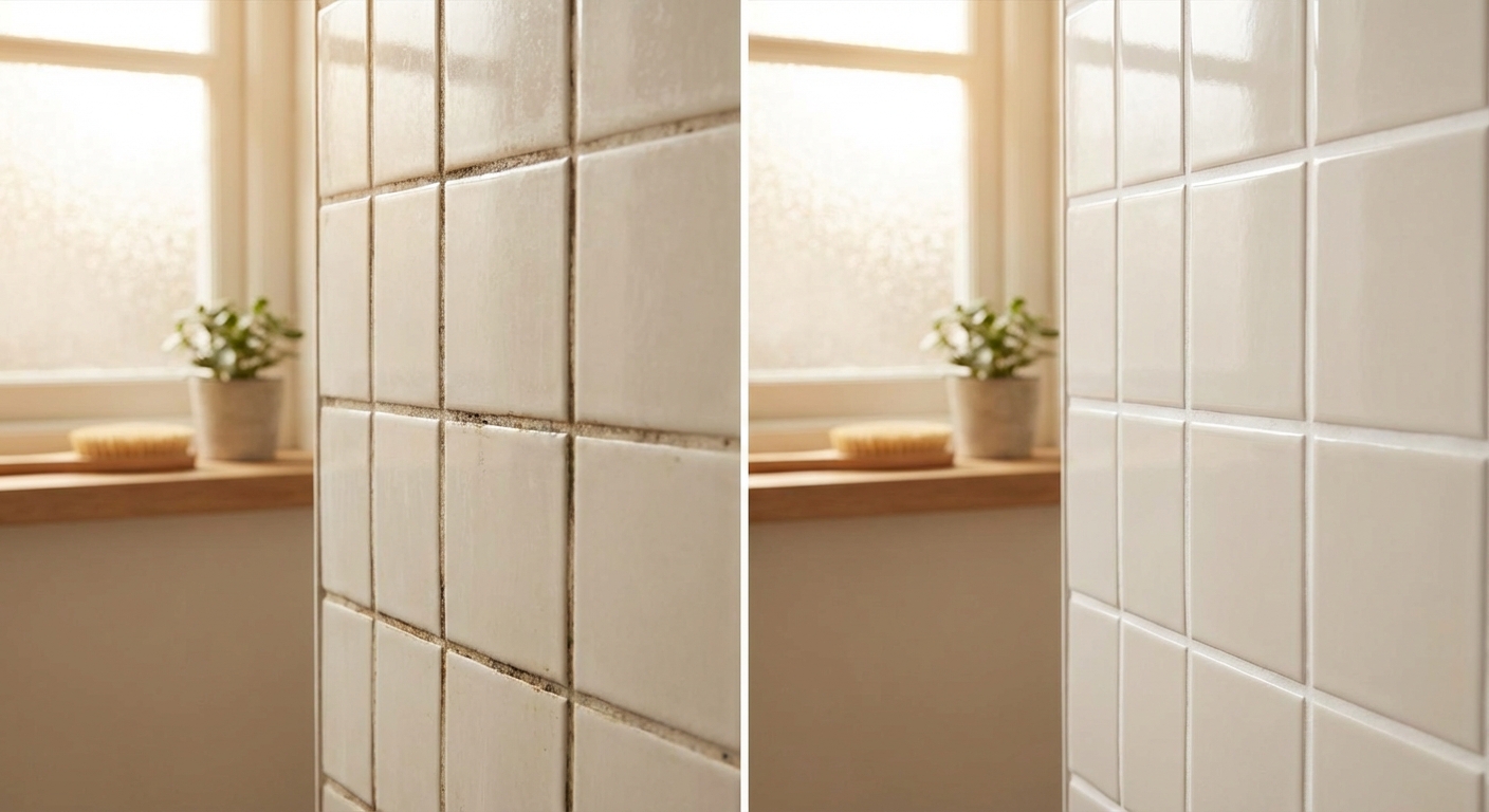 욕실 타일 줄눈 곰팡이, 감자 하나로 해결