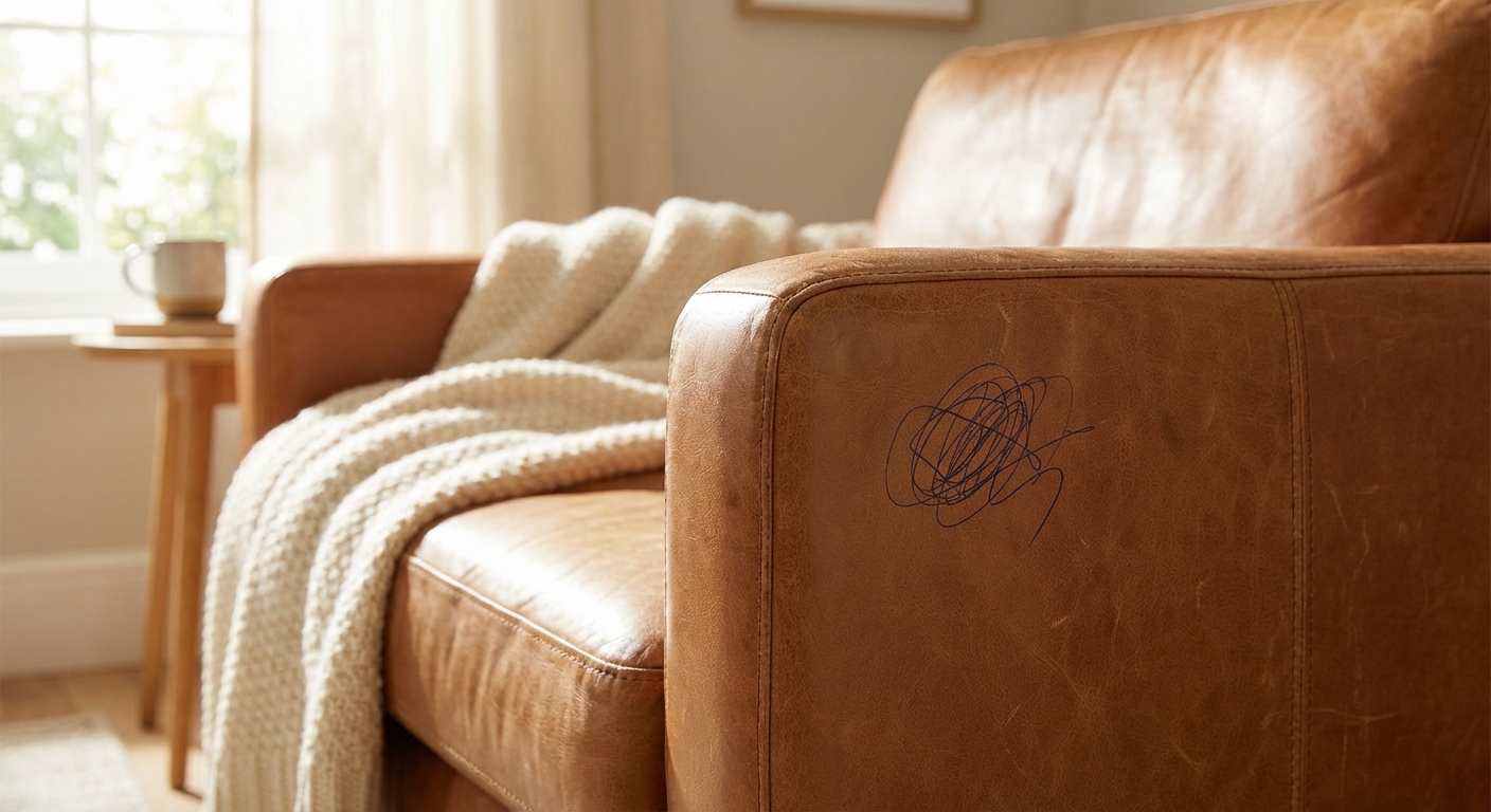 가죽 소파에 묻은 볼펜 자국, 우유 하나로 말끔하게 해결