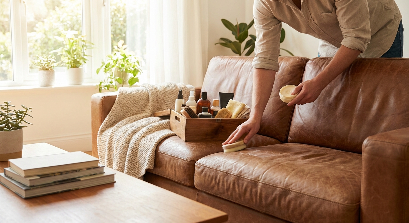 가죽 소파 관리 용품