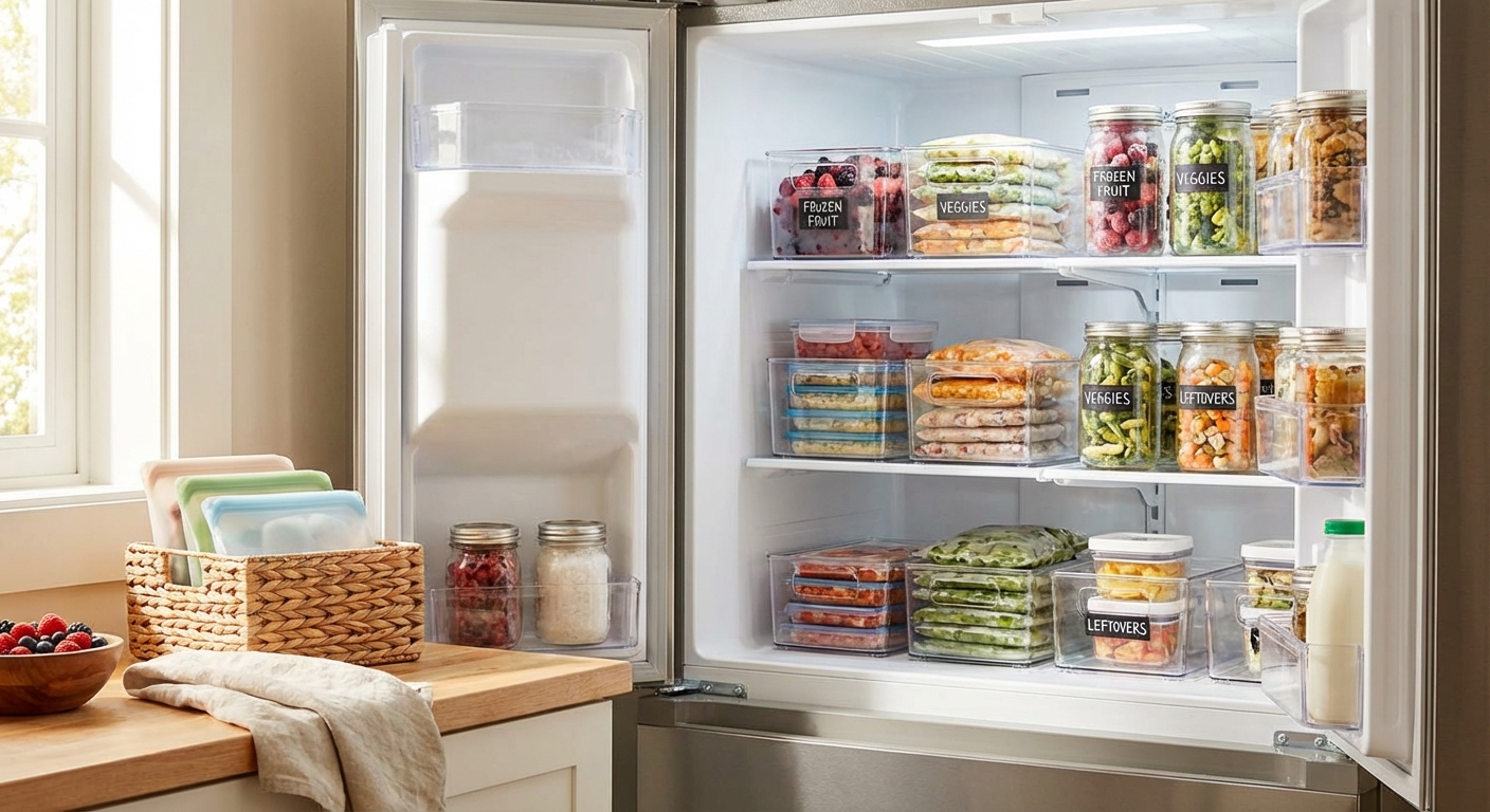 깨끗해진 냉동실 내부