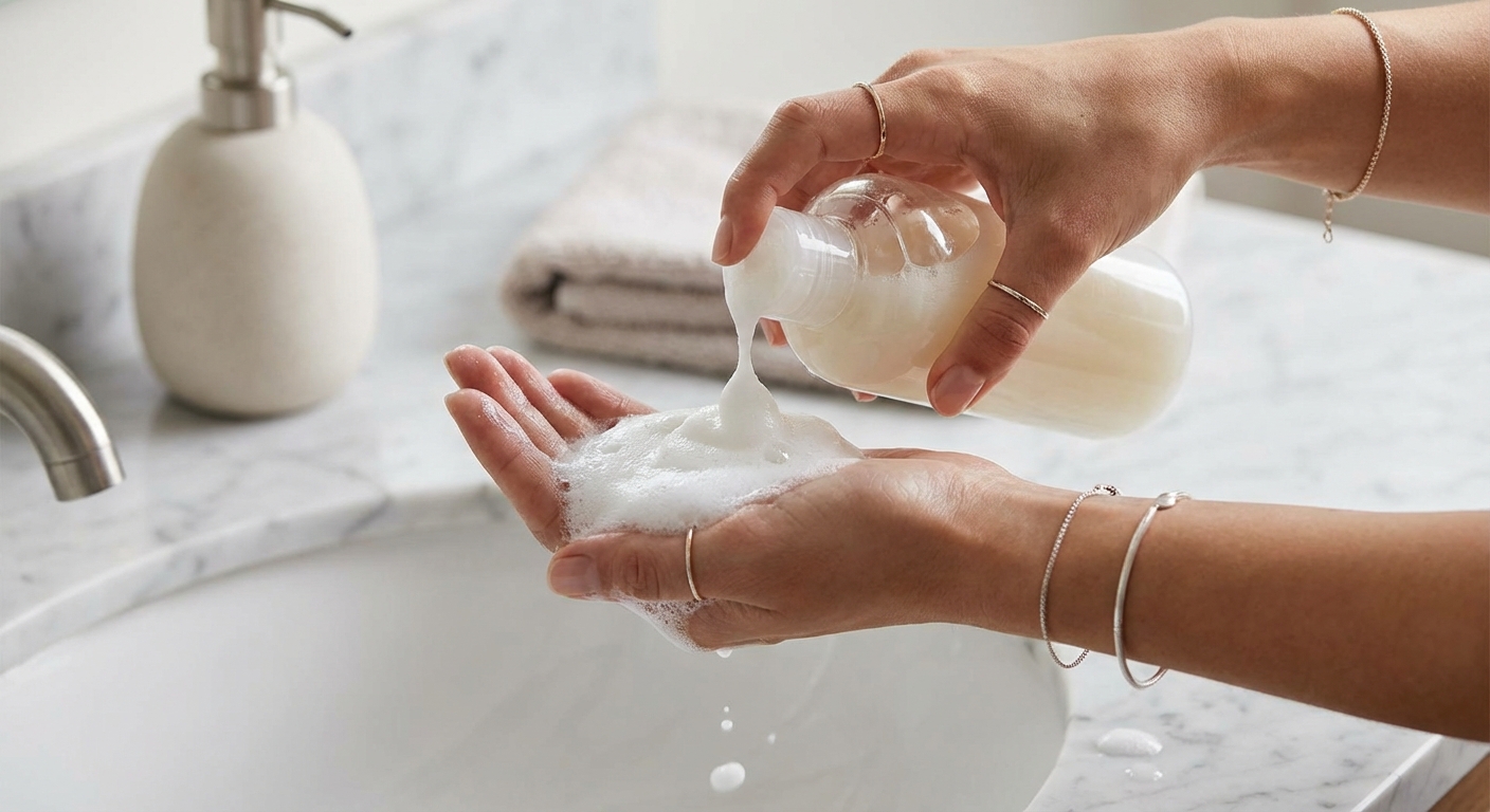 샴푸 거품을 내는 손동작