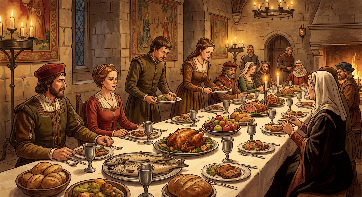 중세 연회 식탁