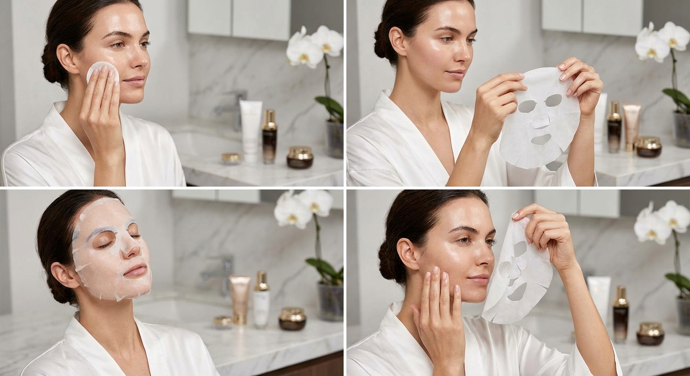 마스크팩 단계별 사용 과정 사진