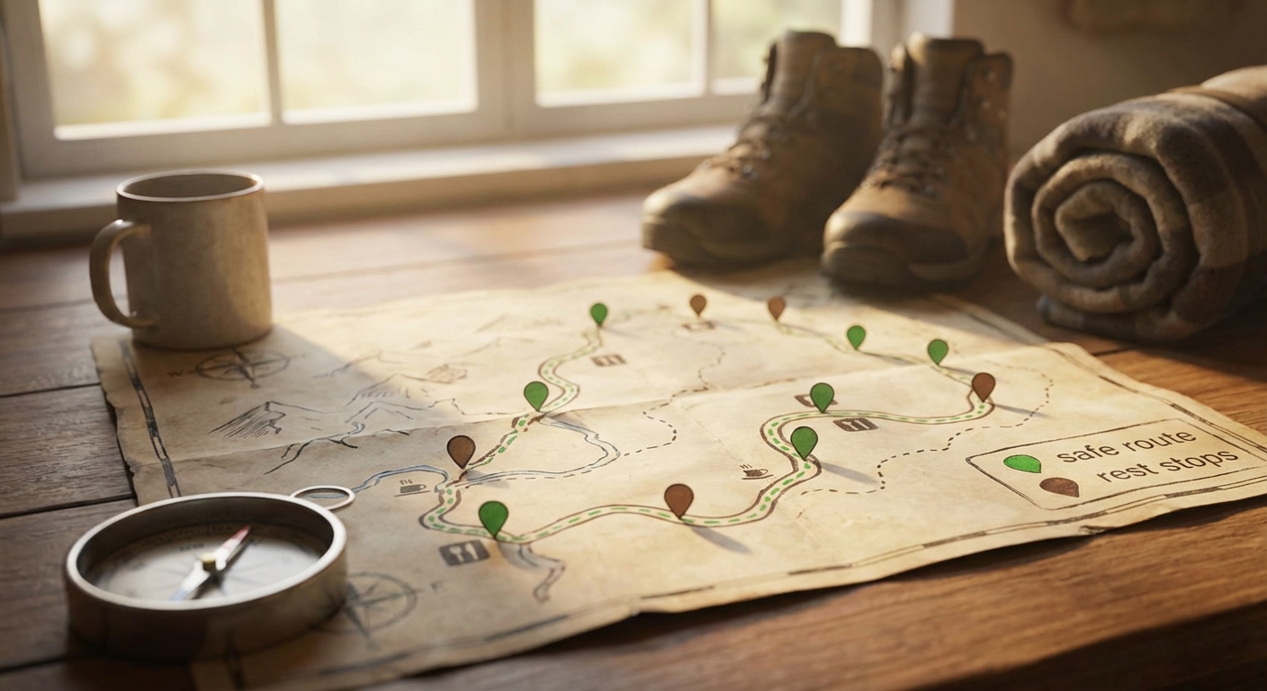 안전한 트레킹 경로 지도
