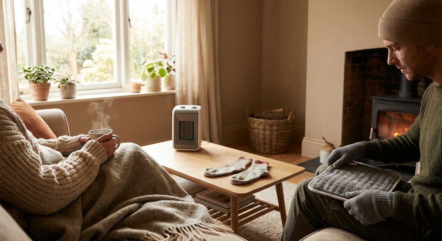 겨울철 보온 아이템 사용 모습