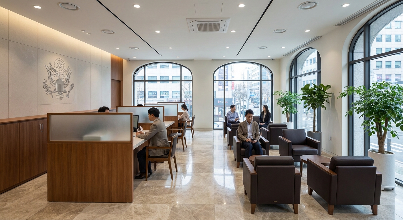 영사관 민원실 모습