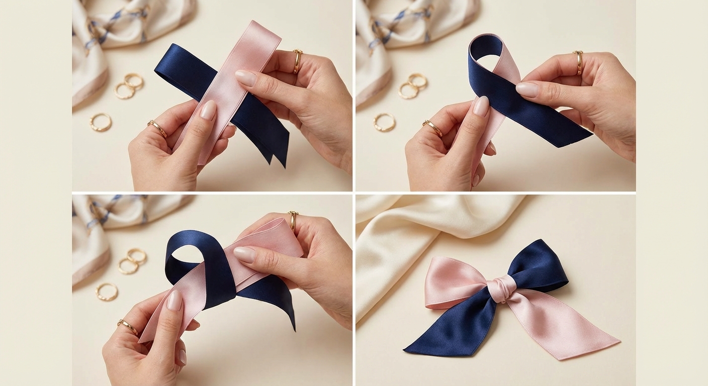 기본 나비 매듭 단계별 과정