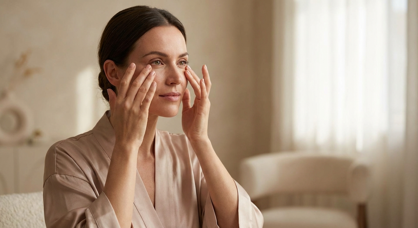 눈 마사지 하는 모습