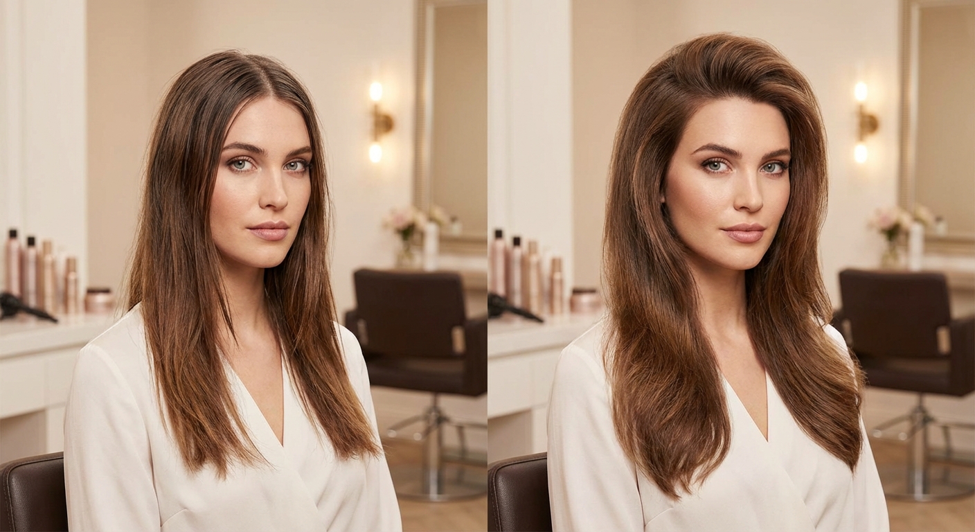 뿌리 볼륨 펌 시술 전후 비교