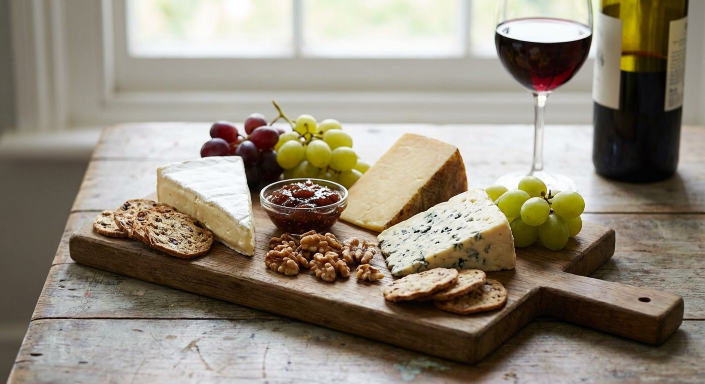 와인과 치즈 플레이트