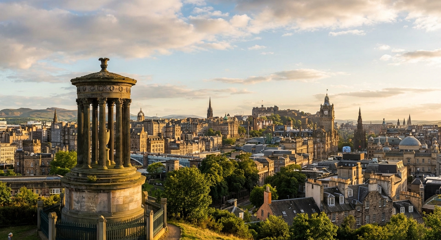 에든버러 칼튼 힐에서 바라본 도시 전경