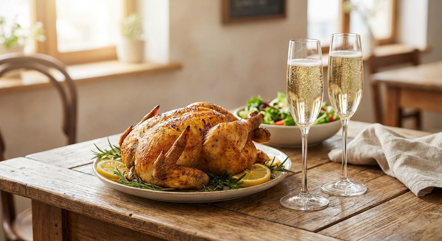 스파클링 와인과 치킨