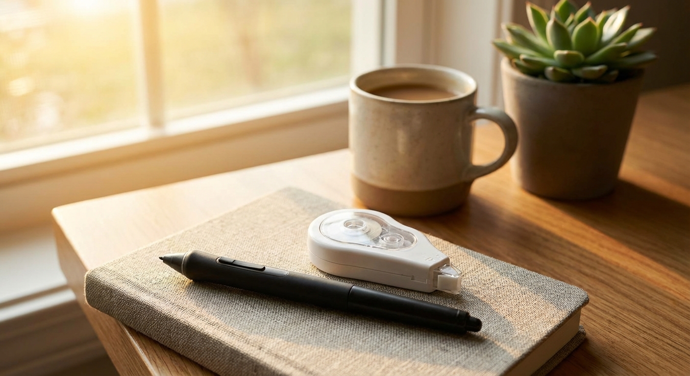 컴퓨터용 사인펜과 수정테이프