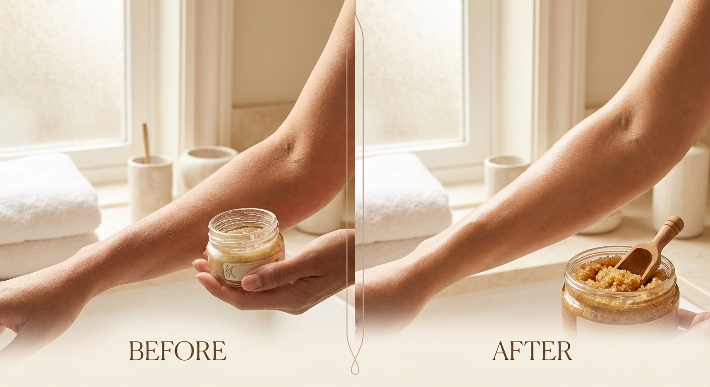 바디스크럽 전후 피부 비교 사진