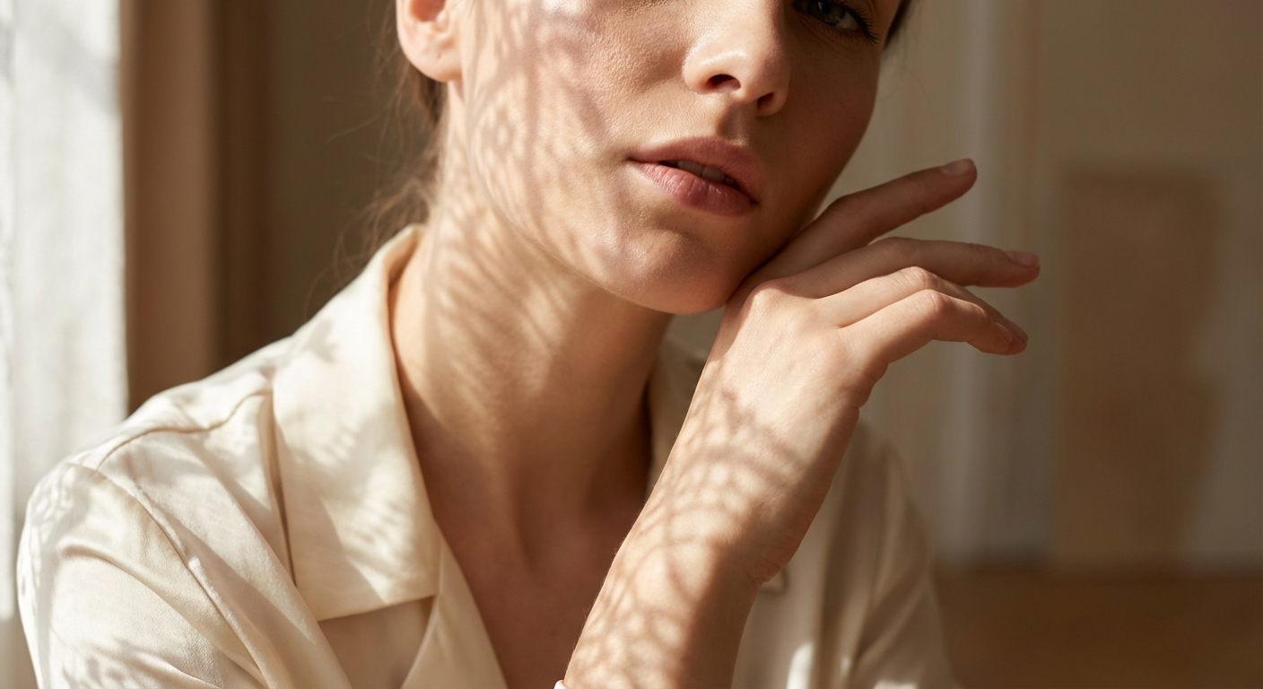 자연광 아래 피부 그림자 관찰 사진