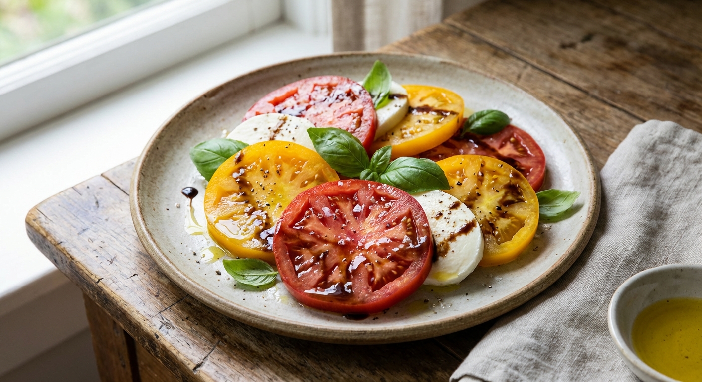 카프레제 샐러드 플레이팅