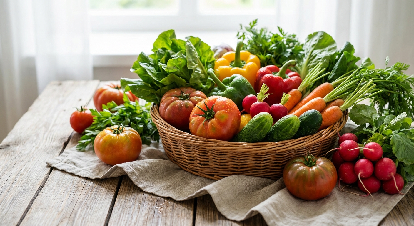 신선한 채소 재료 모음