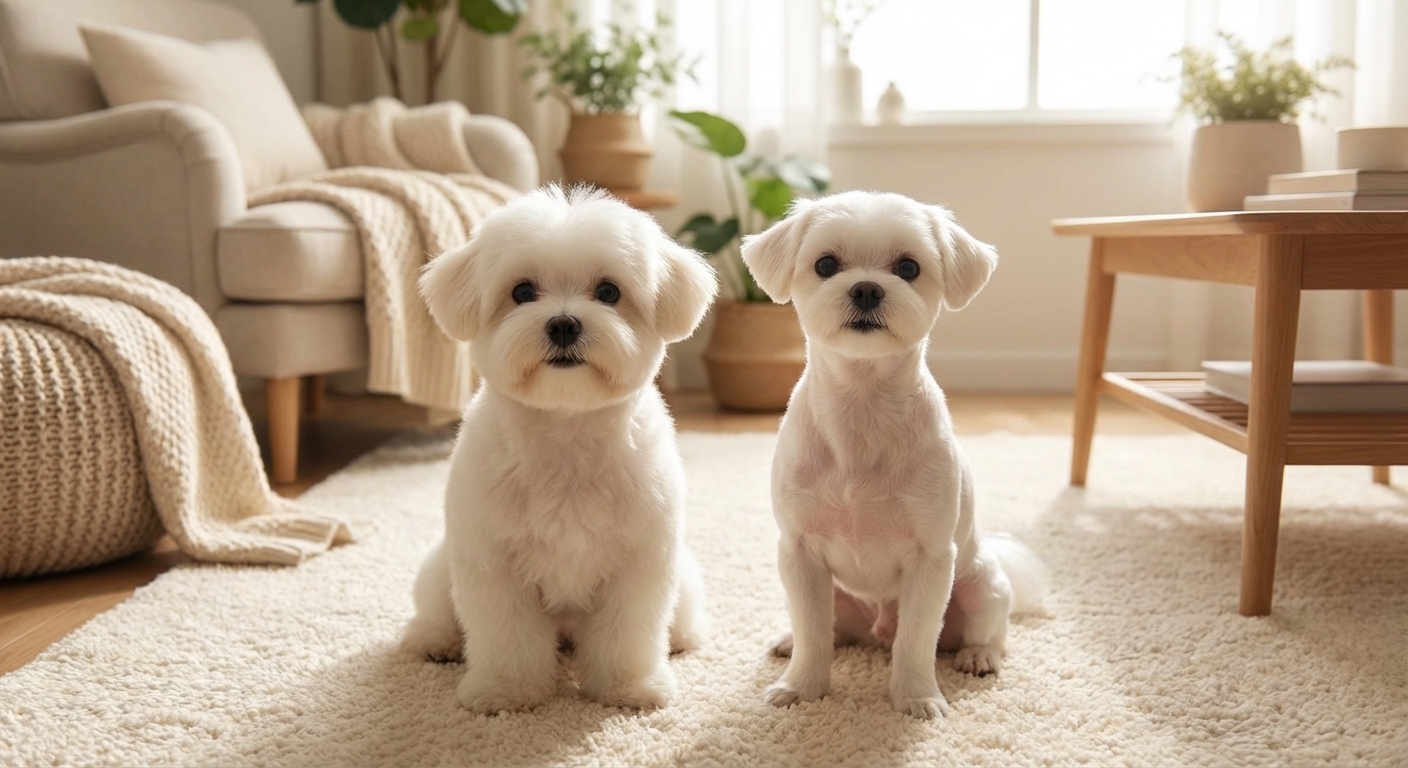 말티즈 테디베어 컷과 숏컷 비교 사진