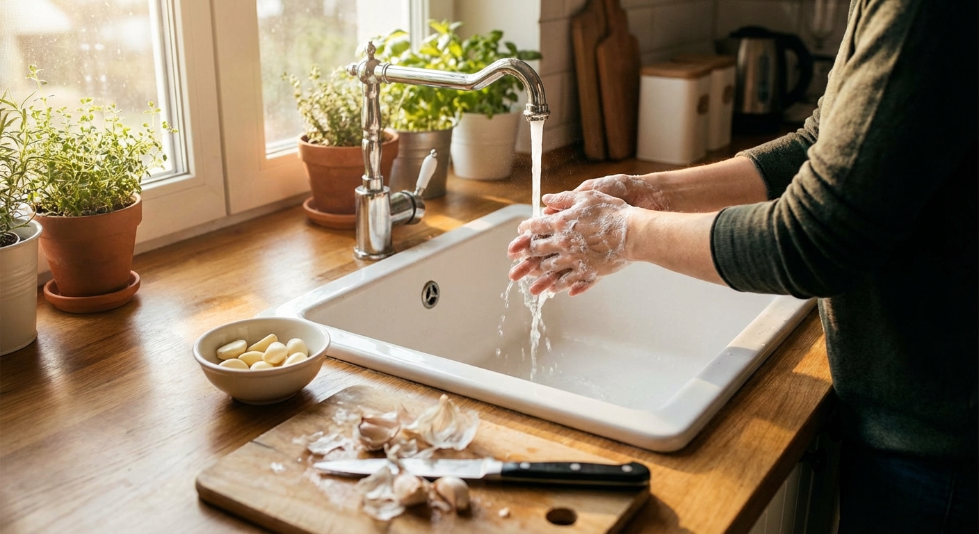 손에 밴 마늘 냄새 없애는 방법