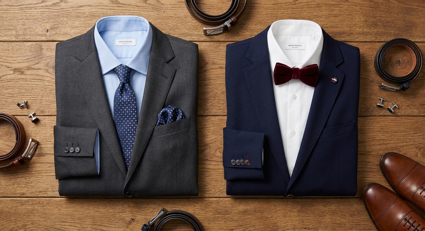 넥타이와 보타이 코디 조합 예시