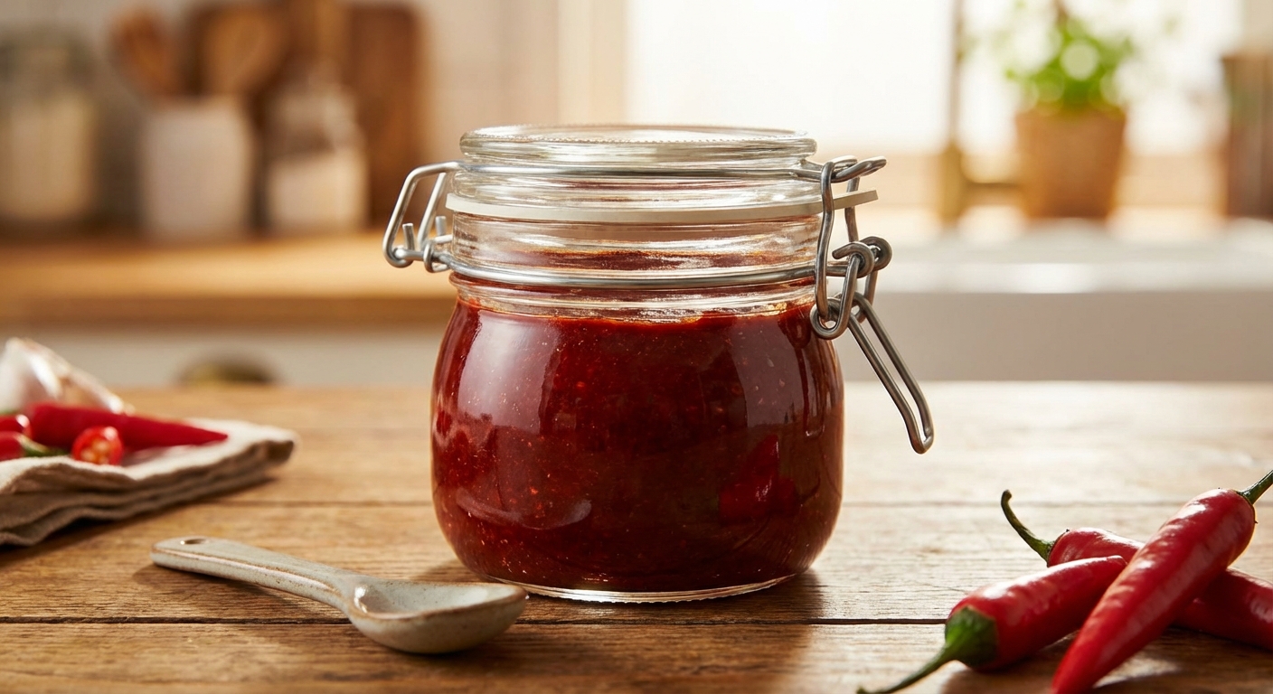 밀폐 용기에 담긴 신선한 고추장