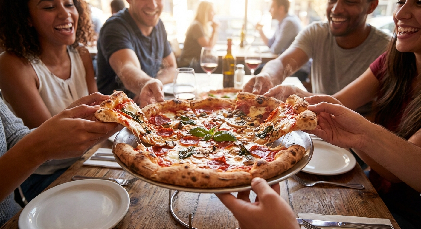 여러 명이서 피자 먹을 때 많이 먹는 법