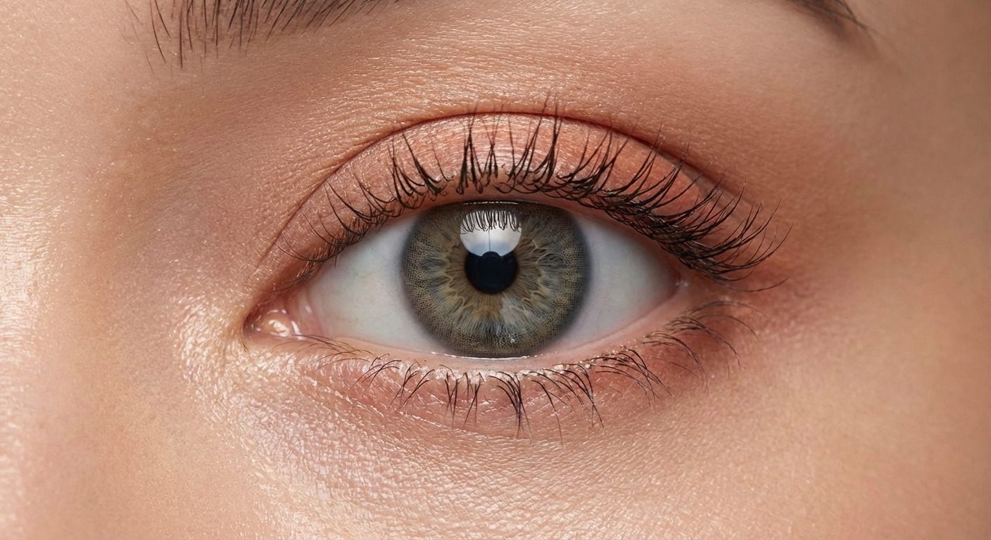 콘택트렌즈를 착용한 눈 클로즈업