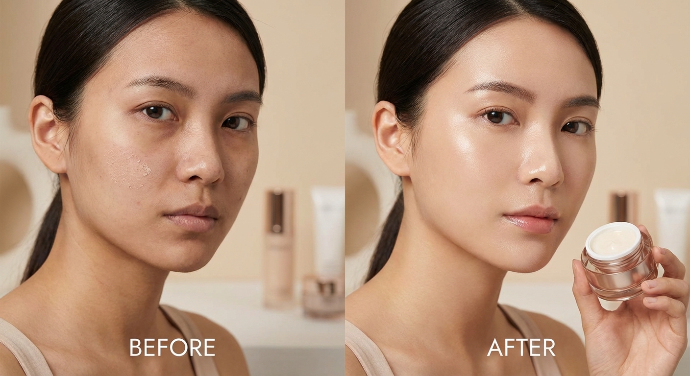 톤업 크림 사용 전후 비교 및 화장 뜨는 현상