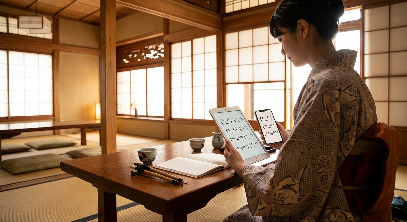 일본 특유의 이모티콘 사용 예시