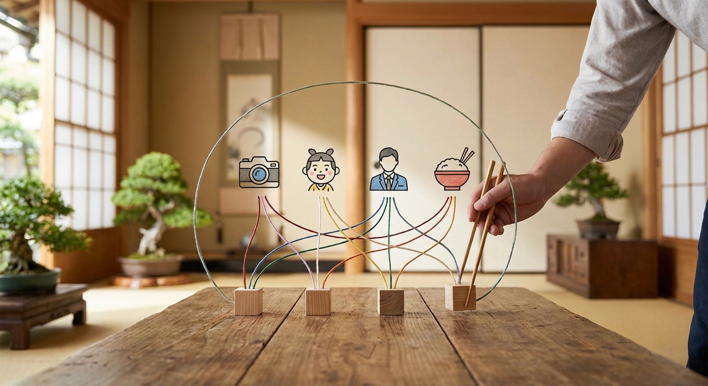 일본 SNS 계정 분리 개념도