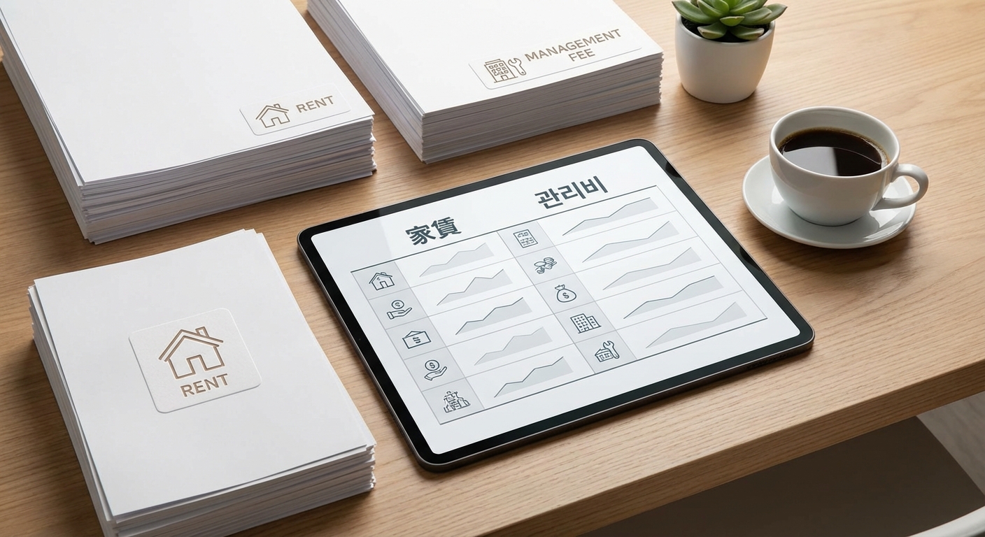 家賃과 관리비 항목 비교표