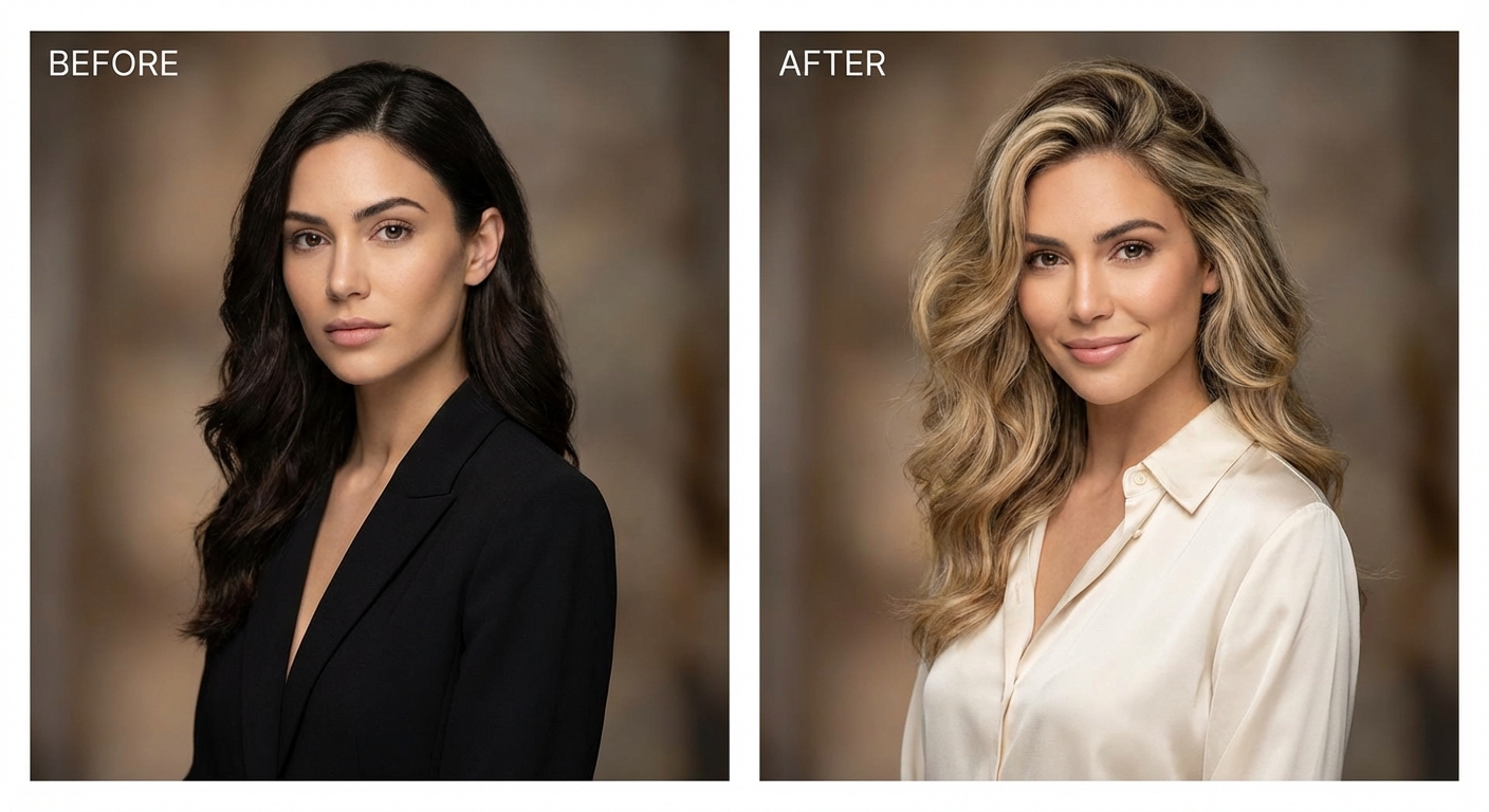 이목구비 또렷한 모델의 금발 전후 비교