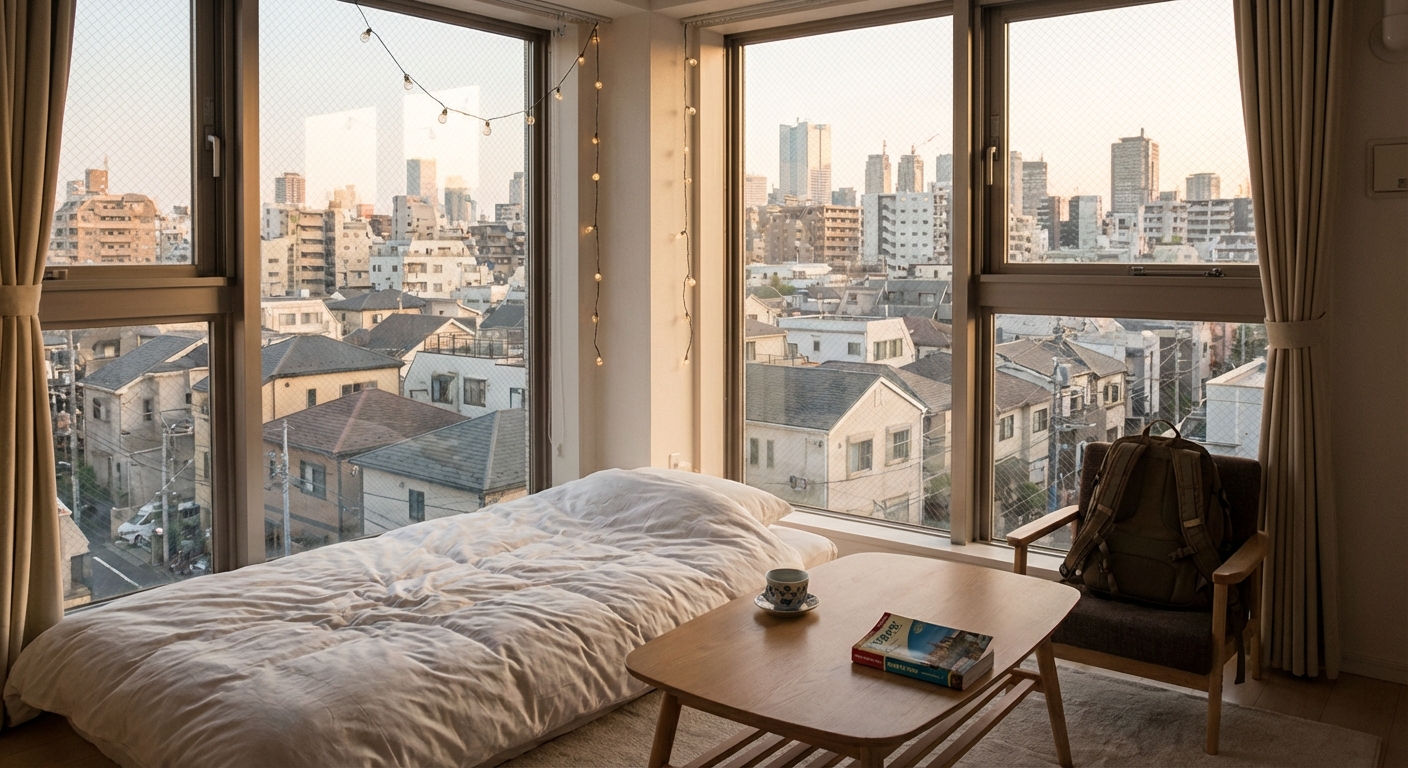 도쿄 원룸 내부 또는 에어비앤비 숙소