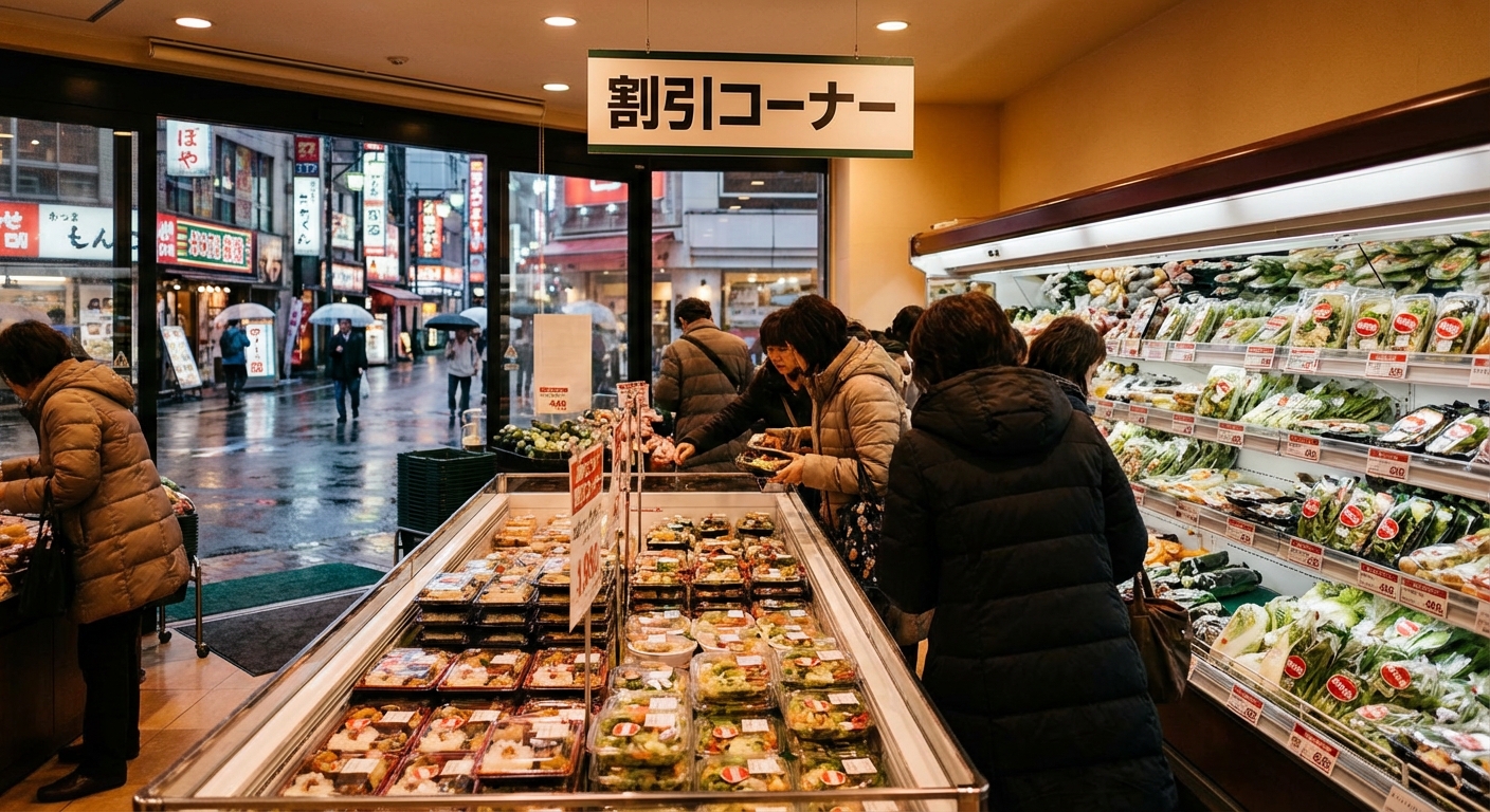 오사카 슈퍼마켓 할인 코너