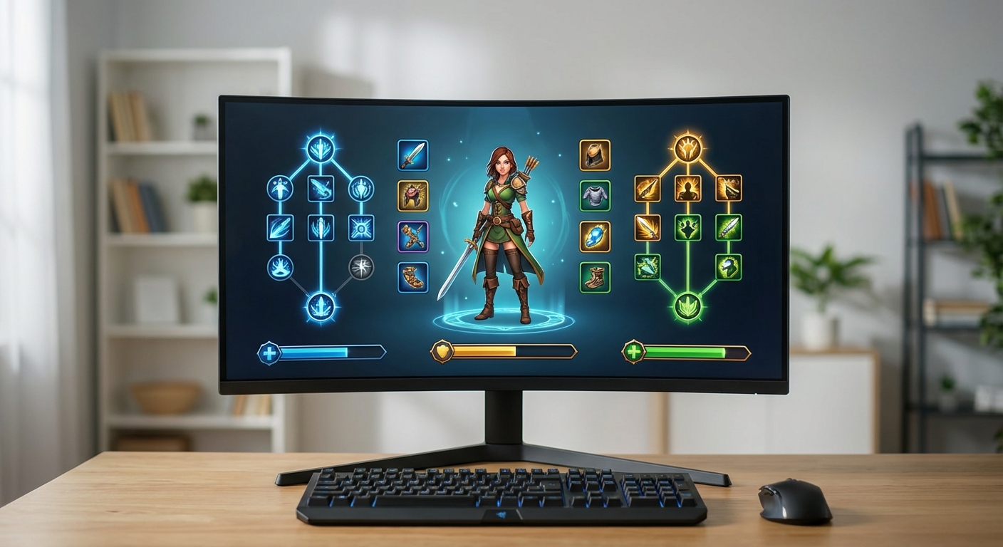 RPG 게임 캐릭터 성장 화면