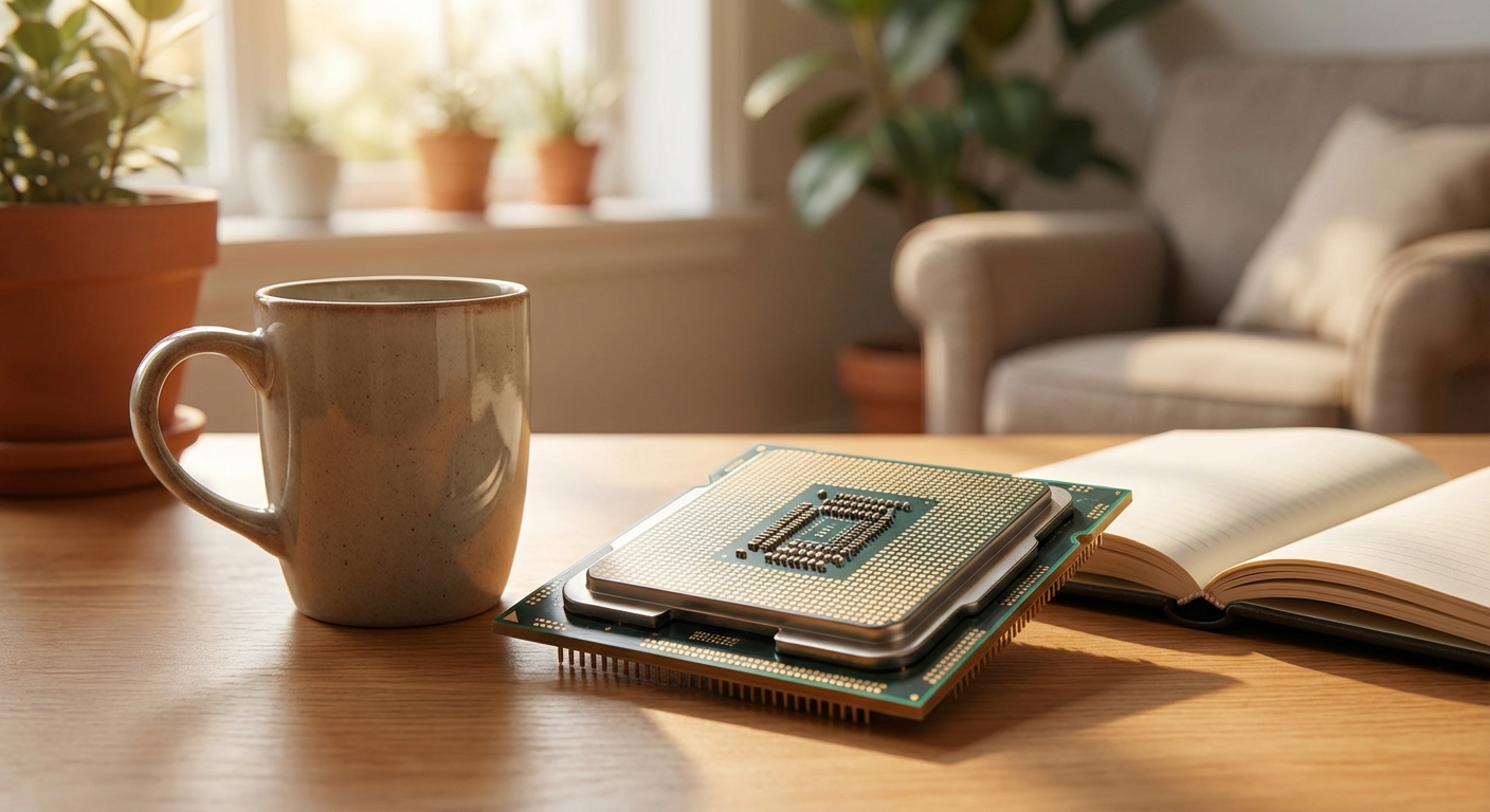 CPU 칩 클로즈업 사진