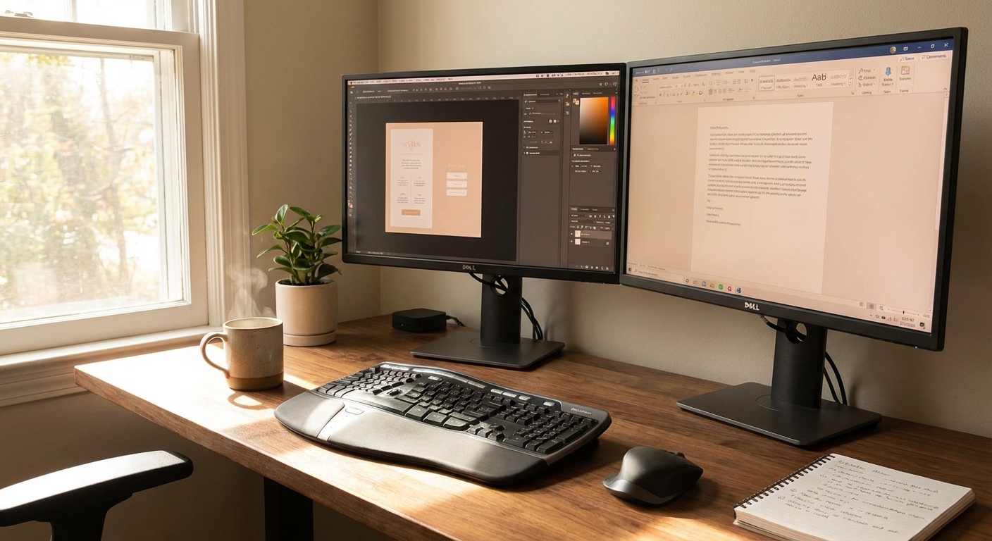 듀얼 모니터 작업 환경