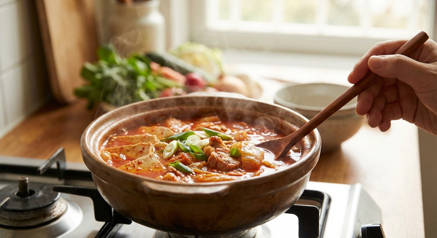 찌개 끓이는 모습