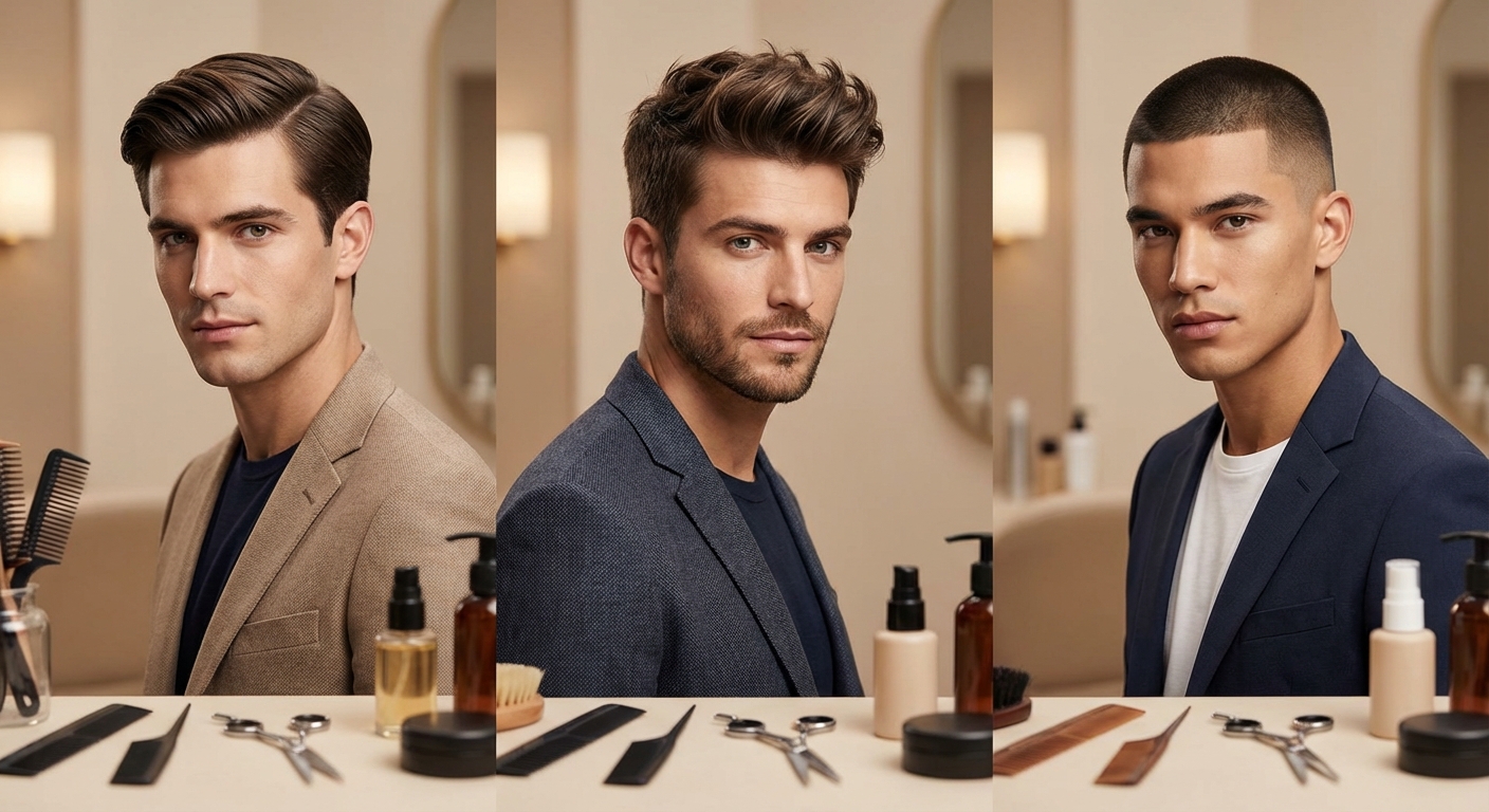 다양한 남자 헤어스타일 비교 컷